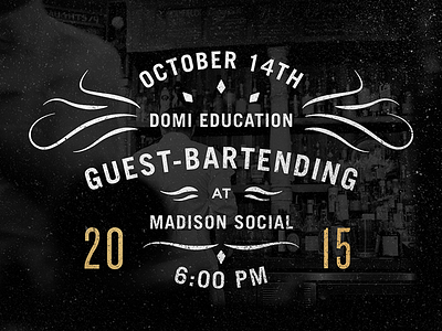 Bartending Poster bar bartending design event flourish gangster grunge ink noise poster victorian vintage