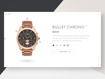 Watch Product Card accessories card e commerce elegant flat minimal nixon product shop store ui watch