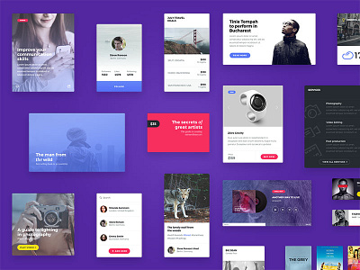 Web elements color typography ui kit web website widgets