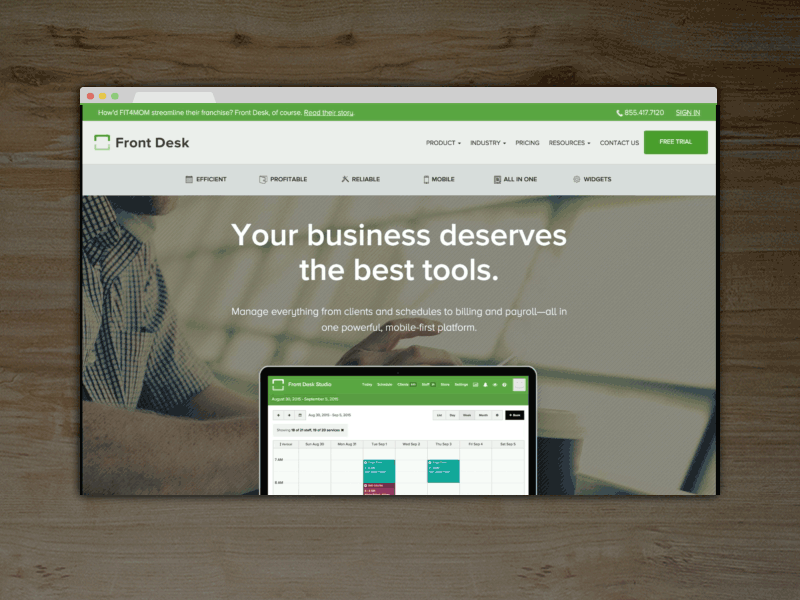 Front Desk Product Page b2b mobile web nav responsive sticky ui ux web