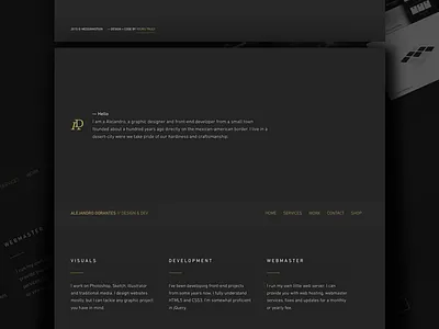 Personal Website v0.15525 dark golden personal portfolio website