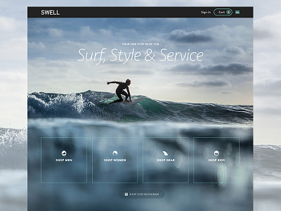 Swell design ocean redesign surf surfing web design
