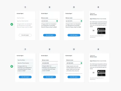 Initiate Chat via Mobile App listing page otp process real estate sketch startup web app