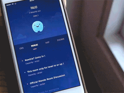 Mondo Conversation Prototype app character chat interaction ios marvel monster network prototype social transition typing