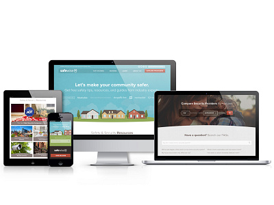 SafeWise Homepage Redesign home security houses illustration responsive safety safewise security web