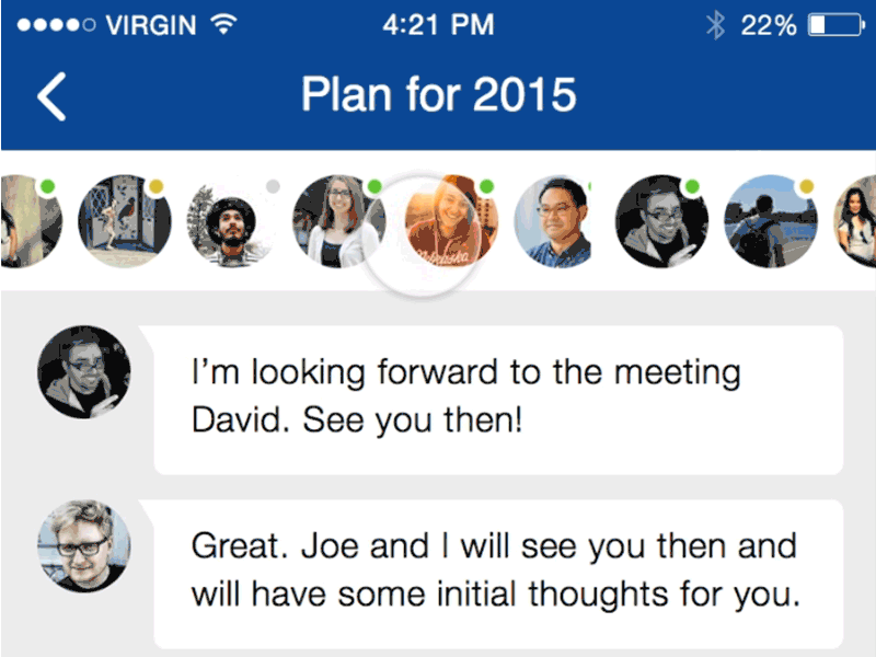Quick Profile app chat interface ios messaging mobile ui user ux