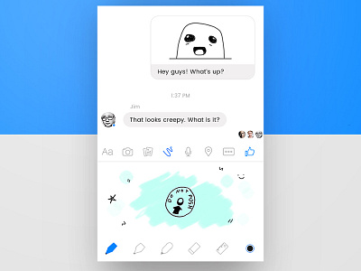 Day 084 - Doodle Message chat doodle draw facebook group image message nib reply sketch