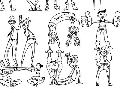 T-Shirt Characters 2 character design fun illustration line art type vector