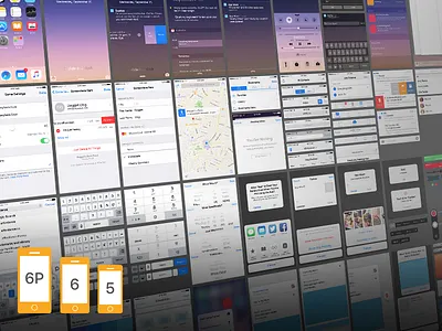 iOS 9 Complete UI (free Sketch+PSD for iPhone 5, 6 and 6 Plus) 3d touch freebie gui ios 9 iphone 5 iphone 6 iphone 6 plus kit lock screen notification psd sketch ui