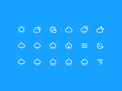 The Weather cloudy icon line rain snow sunny thunderstorms tornadoes weather