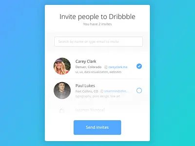 Day 021 - Dribbble Invitation Modal dialog dribbble email invite search
