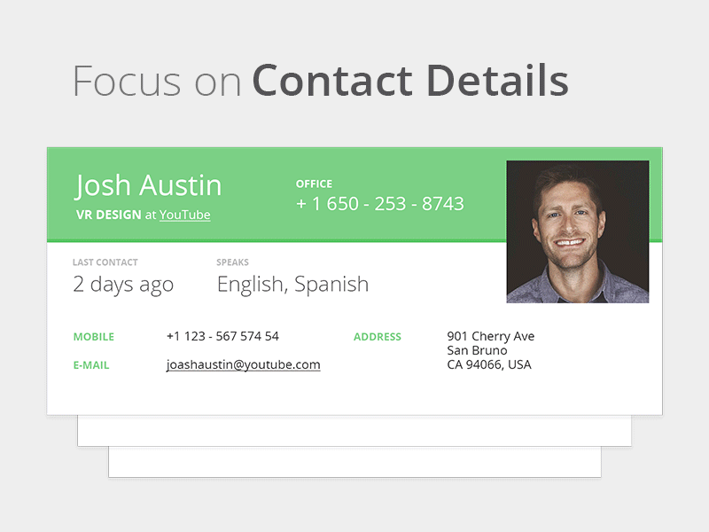 Customizable Profile Card animation card crm customize flexible gif preview profile useimpala