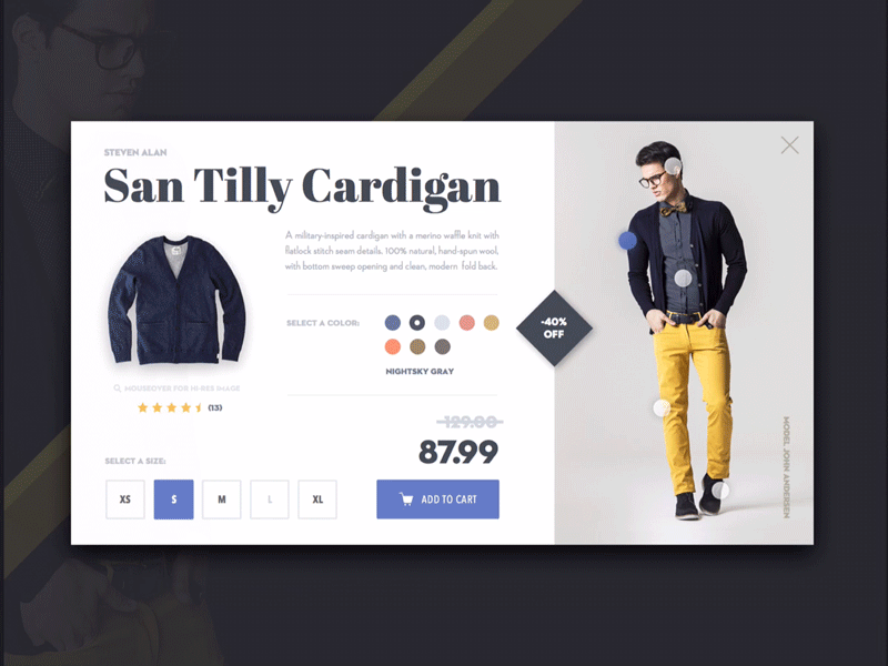 Clothing Look Book Interaction animation clothing designer e commerce fashion interaction lookbook ui web