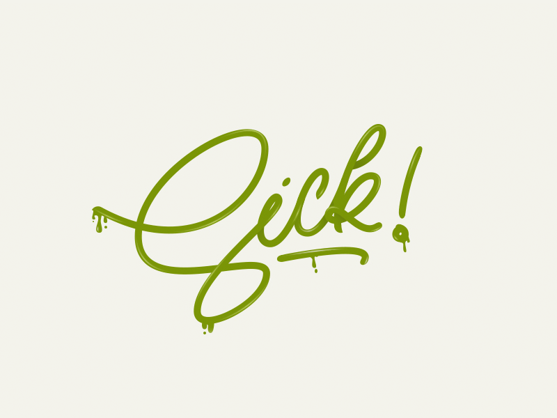 Sick! animation green lettering sick splashes
