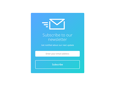 Day 022 - Newsletter Subscription Card email envelope flat form newsletter signup subscribe