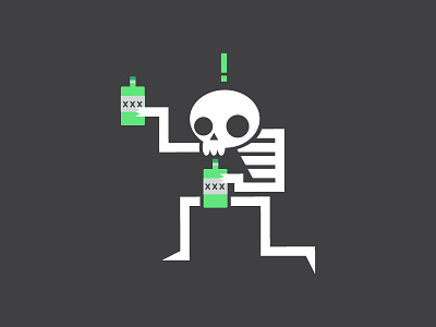 Delinquent Skeleton doodle halloween illustrator silly skeleton