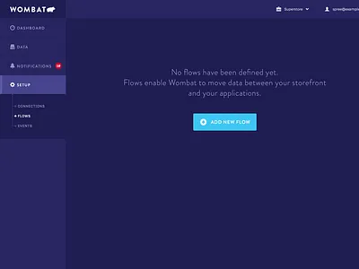 Wombat Admin / Empty Flows admin contrast dark empty index sidebar ui wombat