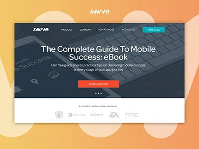 Swrve - New Home Page home page kooba layout mobile new look responsive swrve website