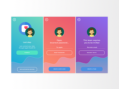 Sneak peak of my latest app treatment colors health mobile start up