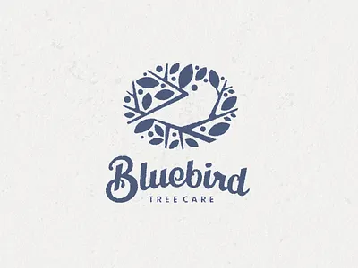 Bluebird 3 bird branch bruner design illustration leaves logo mike