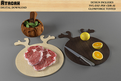 Antler Cutting Board / Deer Snack Tray / Chopping Boards 484 wood cut plans