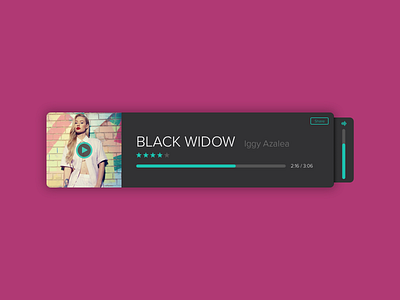 Music Player Module clean controls interface itunes media module music music player progress bar ui volume white