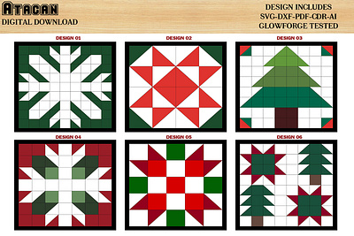 Christmas Tree Barn Quilts, Snowflake Quilt Pattern for Noel 467 wall frames