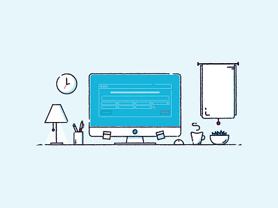 Home Office animation desk desktop home office illustration line motion motion graphics office workspace