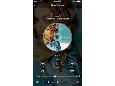 iOS Music Player Redesign interacton ios mobile music player redesign ui ux