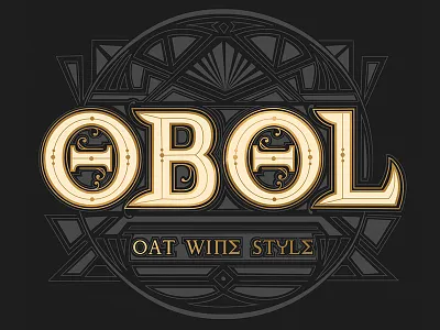 Obol Beer Logo ale beer black brewery brewing charons craft beer duclaw gold logo oat wine obol