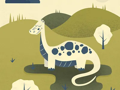 Dino dino illustration landscape texture trees