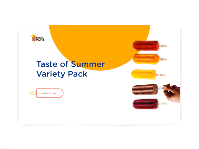 King of Pops Concept Parallax Transitions clean homepage king of pops minimal parallax popsicles ui design web