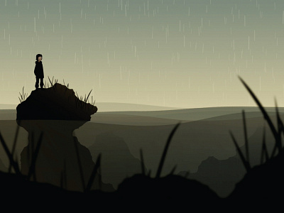 Flood after effects apocalypse character dark flood game illustration ocean rain