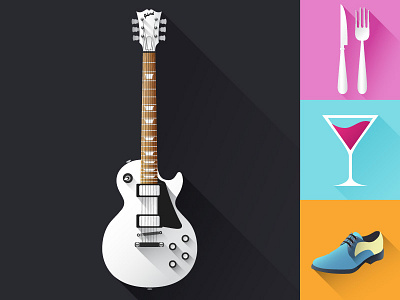 Flat...ish Vector Illustrations flat guitar illustration shadow vector