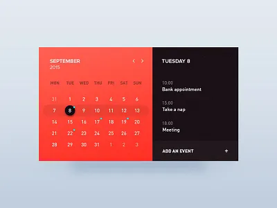 Day 29 - Calendar app calendar card event ui ux window