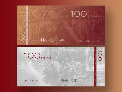 $100 america assembly line bill concept currency exploration ford louis clark monetary money redesign