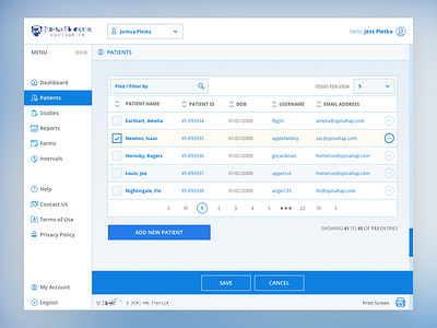 Patient View desktop healthcare minimal web