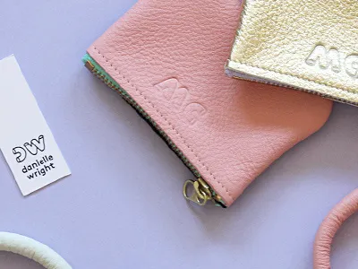 danielle wright accessories branding leather logo tags