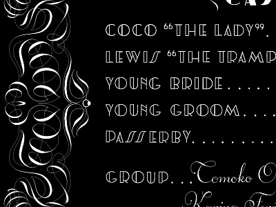 Cast 1927 art deco art nouveau black and white café coffee illustration lettering non profit silent film tea typography