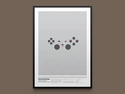 PLAYSTATION minimal print analog console frame gamer gaming joypad minimal playstation poster sony videogame
