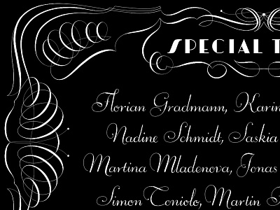 Special Thanks 1927 art deco art nouveau black and white café coffee illustration lettering non profit silent film tea typography