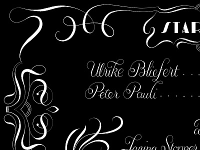 Starring 1927 art deco art nouveau black and white café coffee illustration lettering non profit silent film tea typography