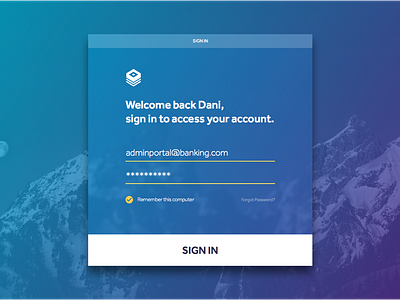 Day 007 - Login Screen Blue clan flat input login sign widget