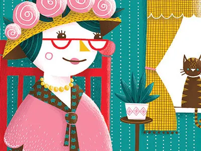 Old Maid character illustration old maid