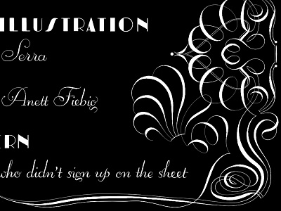 MakeUp & Music 1927 art deco art nouveau black and white café coffee illustration lettering non profit silent film tea typography