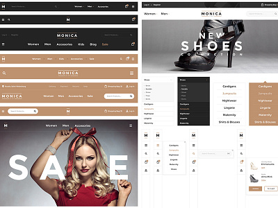 Website navigation elements header menu navigation photoshop psd templates typography ui kit web design website