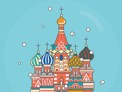 Saint Basil's Cathedral architecture illustration travel