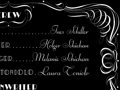 Crew & Screenwriter 1927 art deco art nouveau black and white café coffee illustration lettering non profit silent film tea typography
