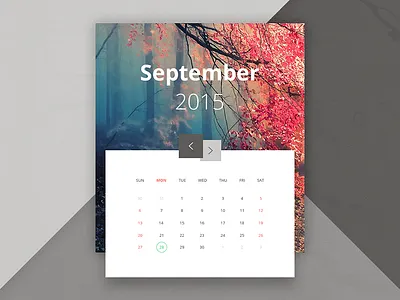 Calendar Card app calendar design flat ui ux widget