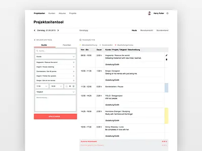 Time Tracking Tool design projekt projektzeiten sketch time tool tracking usability work zeit